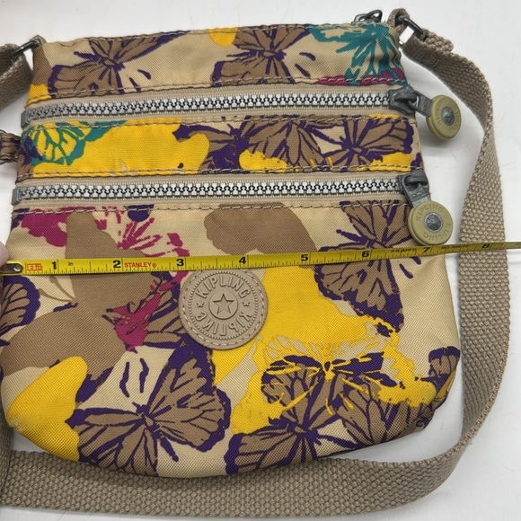 Kipling Floral Small Nylon Yellow Blue Crossbody MCB7197C - Picture 10 of 13